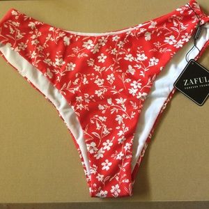 Red floral bikini bottoms size large